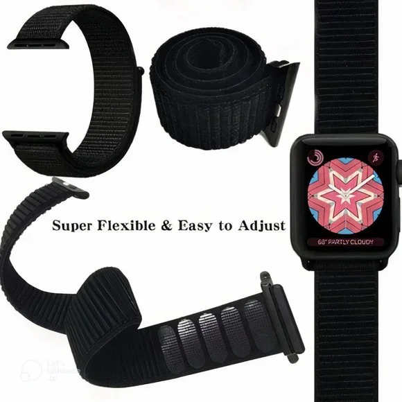NEW White Black Breathable Strap Loop For Apple Watch - Picture 4 of 4